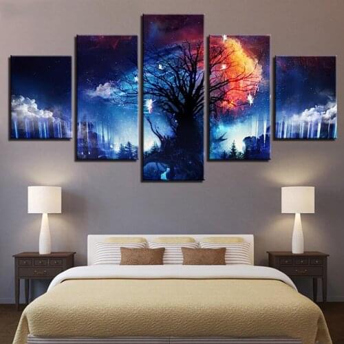 5 Pieces diy diamond painting Magic tree landscape diamond embroidery cross stitch mosaic Pictures Modular Office Wall Art