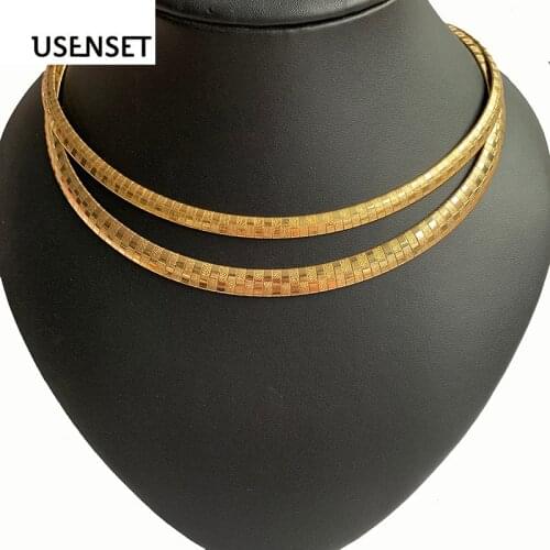 Charm Collar Necklace Women Stainless Steel Jewelry Cross Choker Torques Snake Chain New Style USENSET