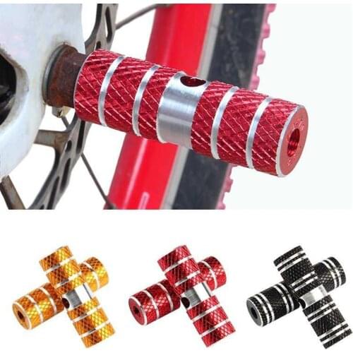 1 Pair Aluminum Alloy Mountain Bicycle Pedal MTB Bike Pedals Front Rear Axle Foot Pegs Footrest Levers Cylinder Bike Accessories