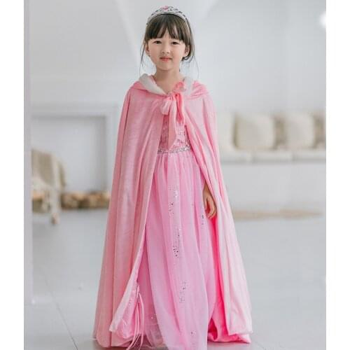 Disney Hooded Cloak Long Velvet Cape for Christmas Halloween Coats Outwear Costume Childrens Clothing Warm Cosplay 2020 New