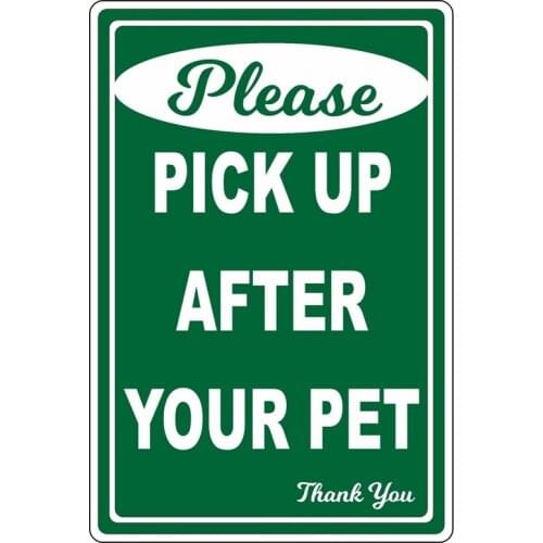 Please Pick Up After Your Pet No Dog Poop Tinplate Sign Clean Remove Scoop Dogs-ABUX