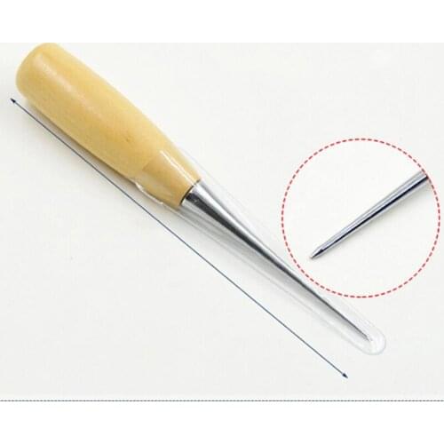 Professional Leather Wood Handle Awl Tools For Leathercraft Stitching Sewing M56