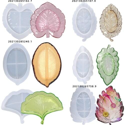 DIY Crystal Epoxy Mold Leaf Plate Nut Storage Tray Silicone Mold Resin Epoxy Kit and Molds Fruit Plate Resin Molds