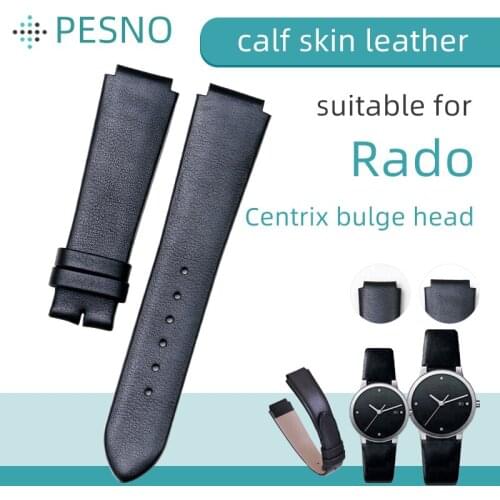 Pesno Watch Band Men Women Watch Bracelet Suitable for Rado Centrix R30941752/R30928715 Genuine Leather Strap Calf Skin Leather