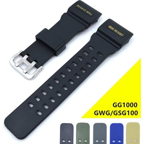 Silicone Rubber Watch Strap For Casio G-Shock GG-1000 GWG-100 GSG-100 Replacement Band Men Sport Watchband Casio Accessories