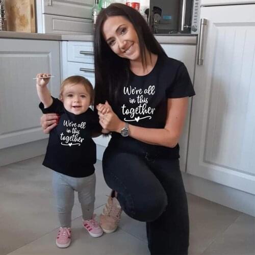 Family T-Shirts Mommy And Me Clothes Mother Daughter Matching Outfits Mom Kids Set Mummy Baby Girls Clothing Women Summer Tops