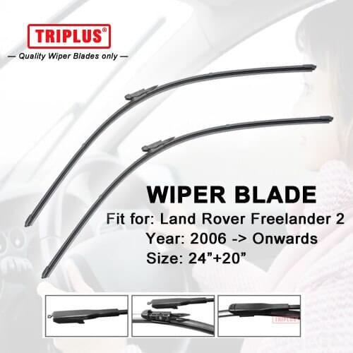 Wiper Blade for Land Rover Freelander 2 (2006-Onwards) 1set 24"+20",Flat Aero Beam Windscreen Wiper Frameless Soft Wiper Blades