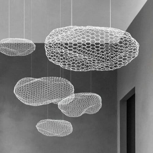 Nordic cloud pendant lamp Art Hollow scandinavian pendant light Hotel Hall Restaurant Bar Designer bedroom minimalist light