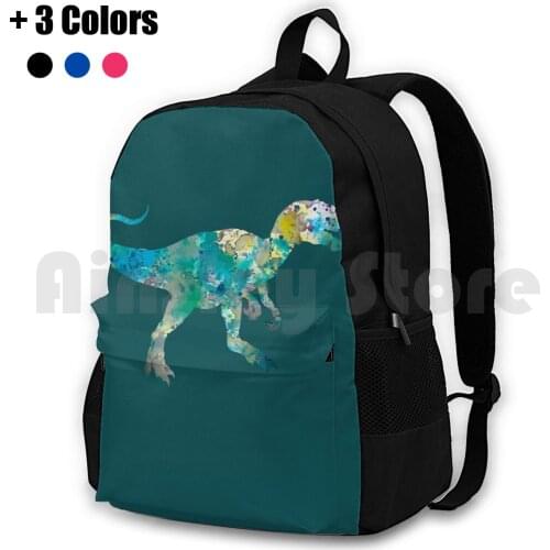 Dinosaur Outdoor Hiking Backpack Waterproof Camping Travel Dino Dinosaur T Rex Tyrannosaurus World Triceratops Minimalist Cool