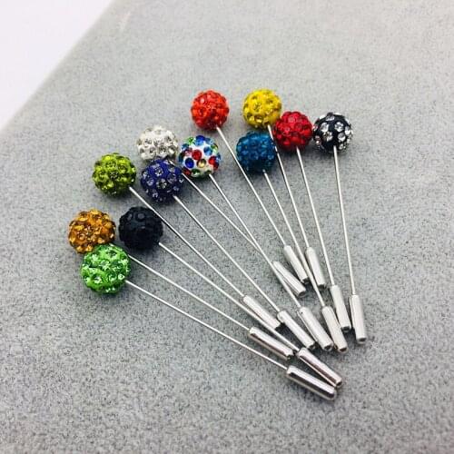 12pcs Crystal Ball Hijab Pins For Women Rhinestone Scarf Brooch Pin Set Safety Headscarf Clips