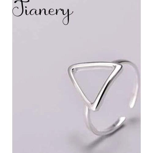 JIANERY Bijoux Boho Silver Color Triangle Rings for Women Lady Rings Fashion Party Statement Jewelry Wholesale