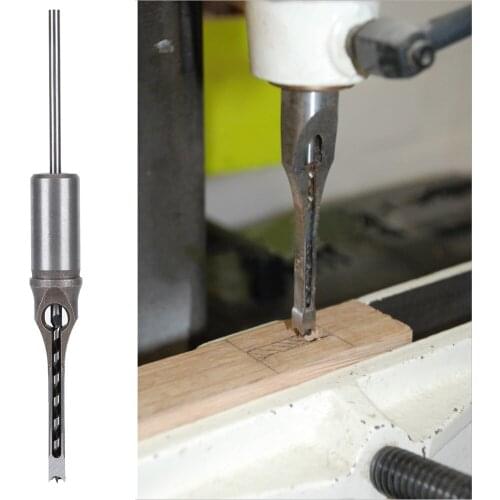 1/4inch Twist Drill Bits HSS Square Auger Mortising Chisel Drill Set High Speed Steel Woodworking Hole Extended Saw Tools Kit