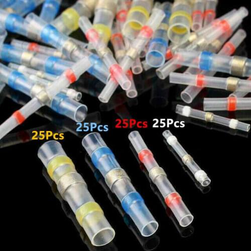100PCS Mix Solder Seal Sleeve Waterproof Electrical Wire Connectors InsulatedHeat Shrink Solder Insulated For Automotive Marine