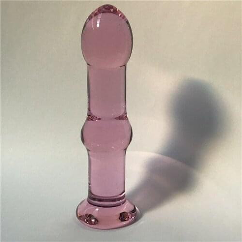 140*34mm 211g Pink Anal Beads Prostate Massager Adult Sex Toys Glass Butt Plug Gay Sex Toys Anal Dilator Prostata Massage