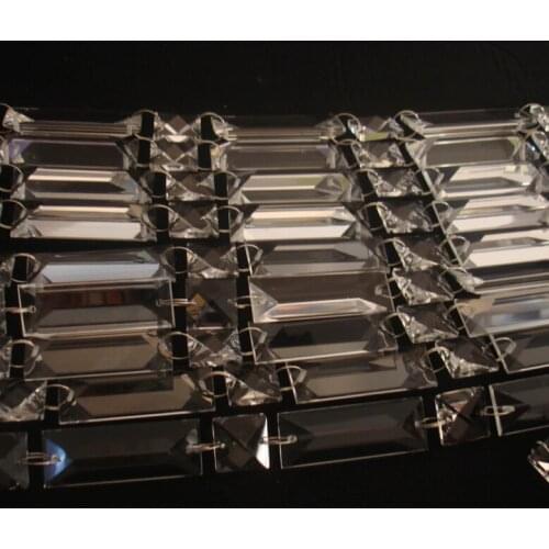 2meters/Lot Clear Color Glass Square Beads Strands Hanging Curtain Suncatcher Crystal Garland For Home Decoration