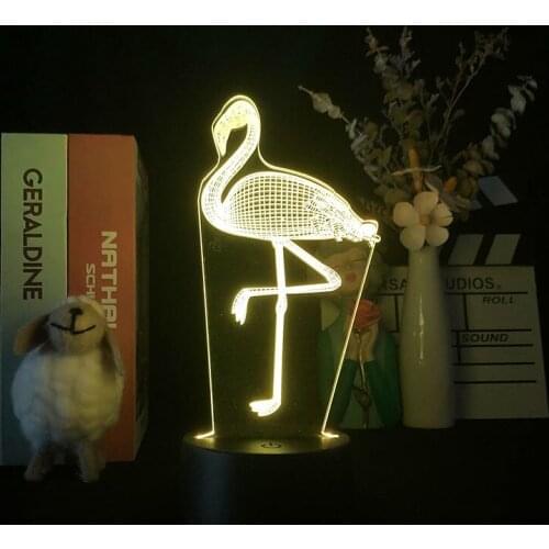 Flamingo Animal Anime 3D LED Lamps For Bedside Table Childrens Colorful Birthday Gift Manga LampTable Kids Room Decoration Lamp
