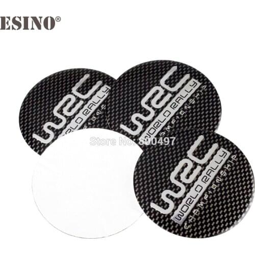 40 x Carbon Fiber WRC World Rally Championship 3D Metal Aluminium Alloy Wheel Center Cap Stickers Wheel Hub Cap Decals Emblems