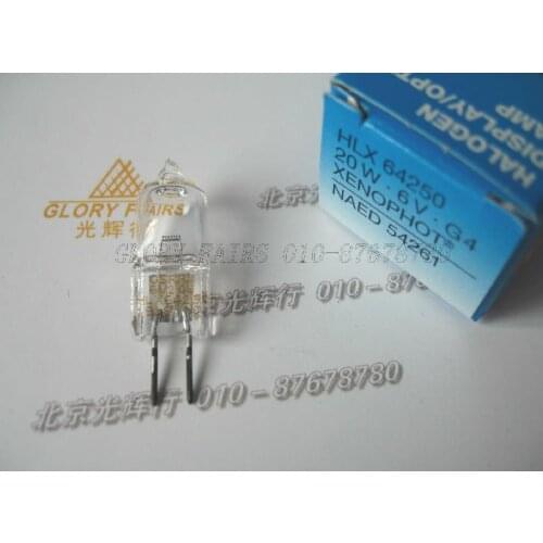 5pcs 64250 HLX 20W 6V G4 JC halogen lamp HLX64250 6V20W NAED 54261 project bulb