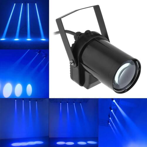 5W Blue LED Beam Spotlight Dance Party DJ Bar Spin Stage Light Pinspot Lights