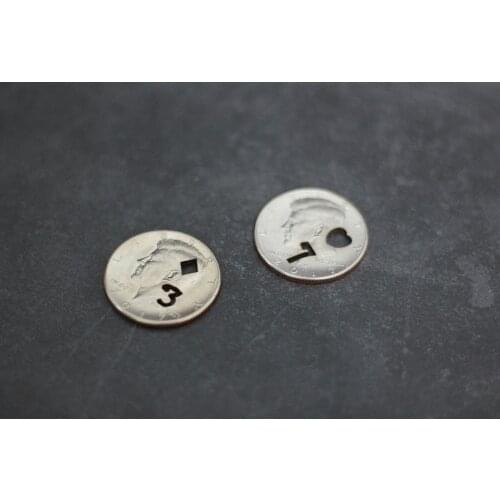7 of Hearts/3 of square Half Dollar,brand coin - Coin magic accessory,magic trick,accessory