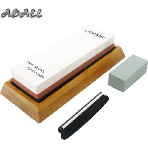 ADAEE Premium Japanese Whetstone Knife Sharpening Stone 2 Side Grit 1000 6000 Waterstone With NonSlip Bamboo Base & Angle Guide