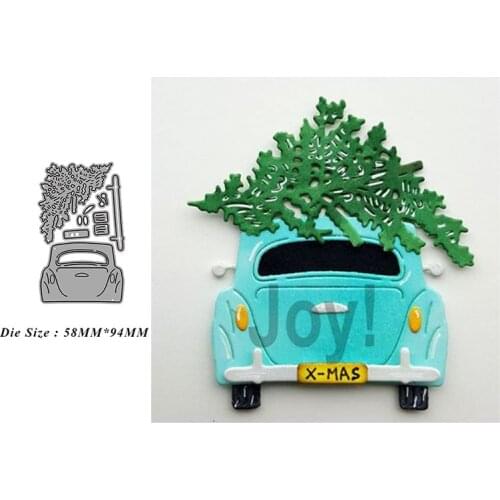 Car Christmas Tree Metal Cutting Die Mould Scrapbook Die Embossing DIY Handicraft Paper Card Photo Album 2021 New