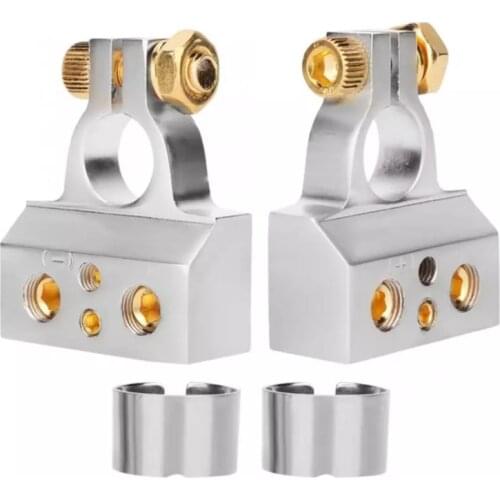 Car Battery Negative Terminal Positive Terminal Car Battery Terminal Clamp Connectors Kit Gold-plated Adapter Car Accessories
