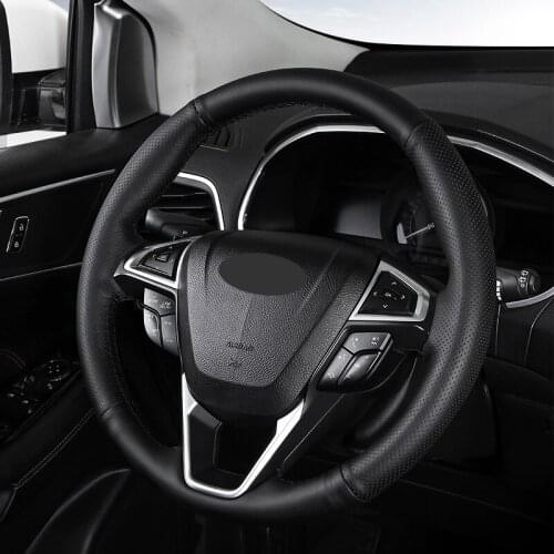 Car Steering wheel cover Hand Sewing for Ford 15-19 Edge New Mondeo All Seasons