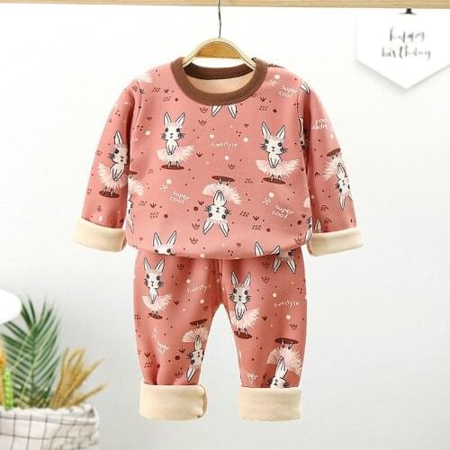 Children Pajamas Kids Cartoon Sleepwear Baby Clothing Set Winter Warm Fleece Nightwear Boys Girls Animal Pyjamas Pajamas Sets