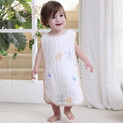 Baby sleeping bag Two layer Sleep Sack muslin Blanket thick Soft Vest Type Cotton Gauze Newborn Baby Sleeping