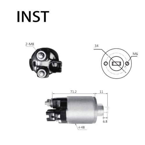 ELECTROMAGNETIC SWTICH SOLENOID FOR 12V/1.0KW/28226-22061/0280999791/ND1688 0280999791 1534000000 1534008413 SSN8225FX