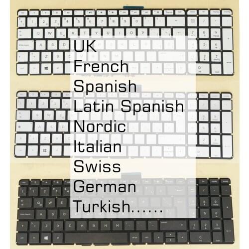 UK French LA Spanish Nordic Keyboard For HP Pavilion Envy 15-ab000 15-ae000 15-ah000 15t-ae000 15t-ae100 15z-ah000 Backlit/No