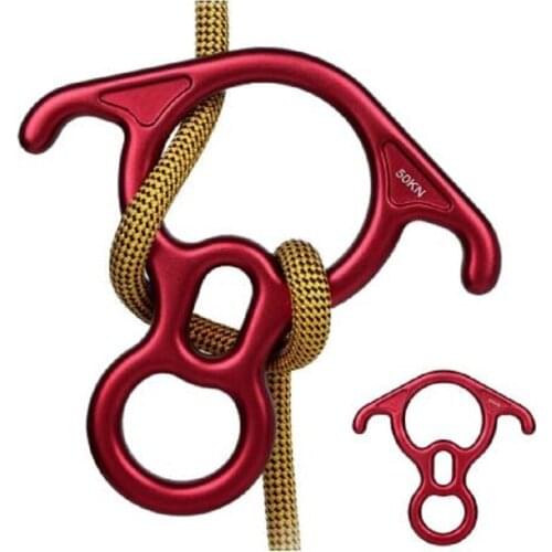 CLIMBING 50kN Rescue Figure 8 Descender with Bent-Ear Rappelling Gear Belay Device