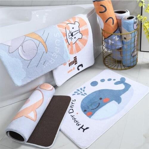 Bath Mat Cute Cartoon Animals Non-Slip Super Absorbent Shower Bathroom Carpets Soft Toilet Floor Rugs Home Entrance Door Mat