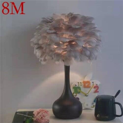 8M Creative Table Lamps Contemporary Feather Desk Lights for Home Living Bed Room Decoration