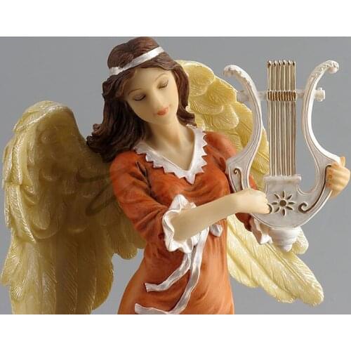 Willoni Creative Ornaments Angel Playing Plays Seven-String Harp Birthday Gifts Exquisite Home Jewelry Factory Direct Export