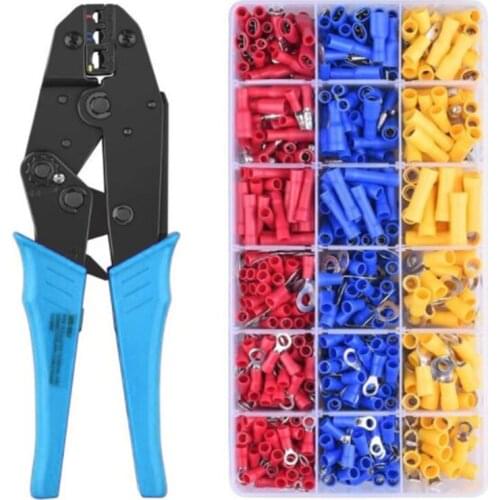 Assorted Insulated Fork U-Type Set Terminals Connectors Ratchet Pliers Pre-Insulated Terminal Wire Stripper High Quality Tools