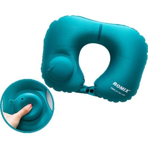 Inflatable pillow 4pc / s set travel cervical pillow U-shaped inflatable pillow foldable portable earplug eye cover travel set