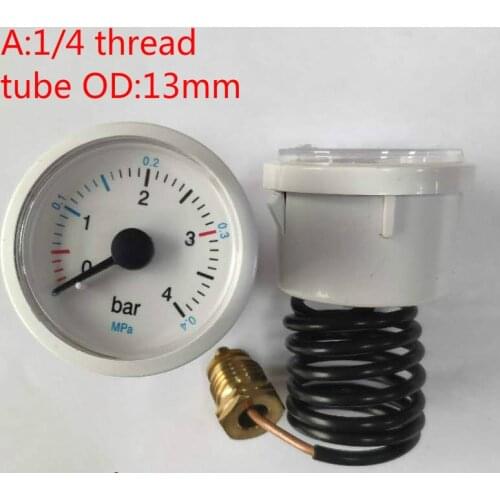 Wall-mounted furnace pressure gauge fireplace Water test pressure gauge Capillary steam pressure gauge boiler accessories