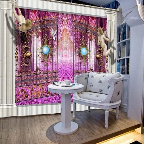 NoEnName_Null Lifelike 3D Printing Curtains Lifelike Beautiful Curtains full Shade Bedroom Living Room Curtains CL-029