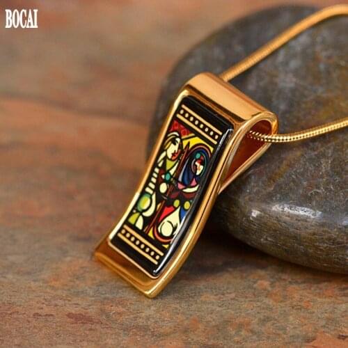 2020 New Mirror Beauty Series Fashion Enamel Color Jewelry Women Enamel Color Large S-shaped Necklace Woman Pendant with china