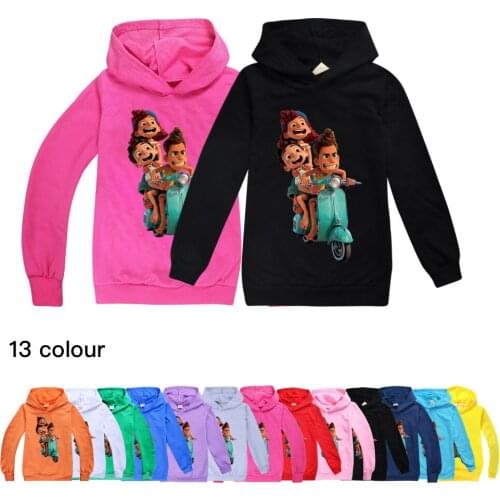 New Movie Luca&Sea Monster Hoodies Boy Impostor Graphic Anime Streetwear Cartoon Sweatshirt Children Sea Hip Hop Print Hoodies