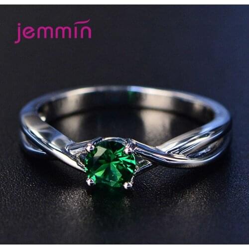 New Arrival 925 Sterling Silver Engagement Ring for Bridal Women Trendy Style 3 Color Round Cubic Zirconia Fashion Jewelry