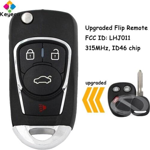 KEYECU Upgraded Flip Remote Key With 315MHz & ID46 Chip - FOB for Chevrolet Tahoe Suburban Ssr Silverado Avalanche 03-06, LHJ011