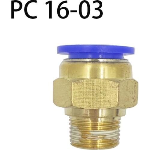 PC 16-03 Air Pneumatic 16mm Hose Tube Air Pipe Connector Quick Coupling Brass Fitting Male Thread wholesale