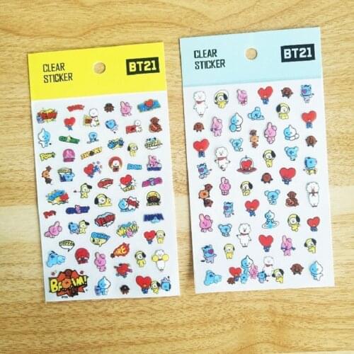 HQBTS Bulletproof Youth Group Cartoon new transparent stickers Computer stickers Mobile phone stickers Book stickers