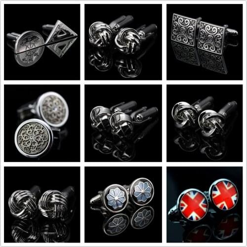 Luxury Fashion Silvery Round Plated Cufflinks Arm Buttons for Women Men Business Shirts Cuff links Wedding Jewelry