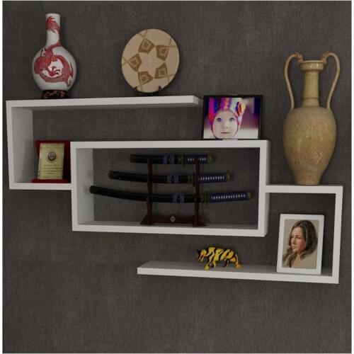 Shelf&Shelf MADE IN TURKEY Modern Shelf Decorative White Living Room Wood Wall Book Holder Organizer Bookshelf Rack Bookcase