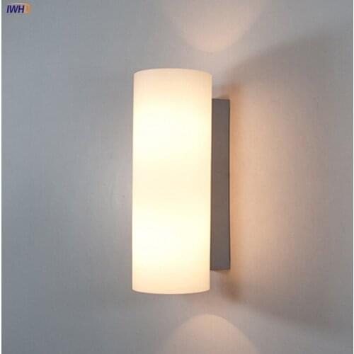 Modern INS Style LED Wall Lights With 40cm Glass Lampshade 2 Bulbs E27 Nordic Wandlamp Sconce Fixtures Wall Lamp Bedroom Aisle