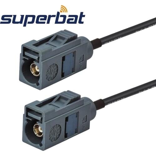 Superbat Fakra Jack "G" Straight to Fakra Female "G" Straight Pigtail Cable RG174 15cm